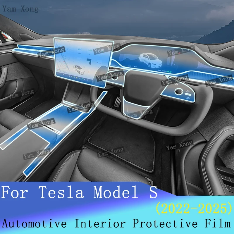 

Auto Center Console Transparent protective For Tesla Model S Full set interior Film navigation scratch Anti-scratch Repair Films