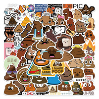 60pcs Funny Poo Meme Graffiti Cartoon Stickers Spoof Shit Decal Toys DIY Laptop Phone Helmet Luggage Suitcase Car Sticker