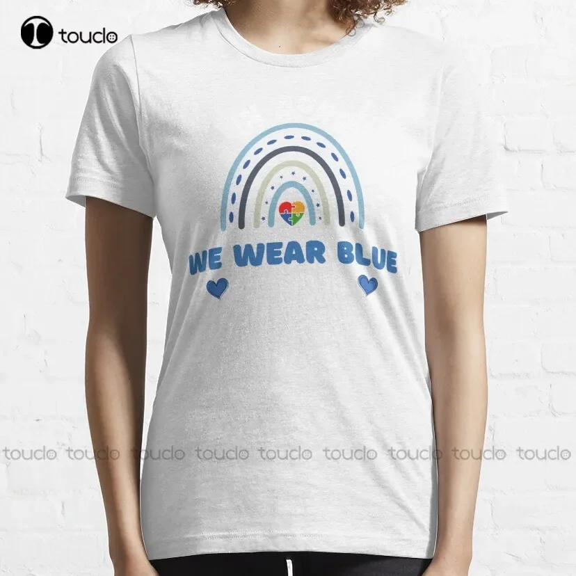 In April We Wear Blue Autism Awareness Autistic Rainbow  T-Shirt Bike Shirts For Men Xs-5Xl Breathable Cotton Retro Gd Hip Hop