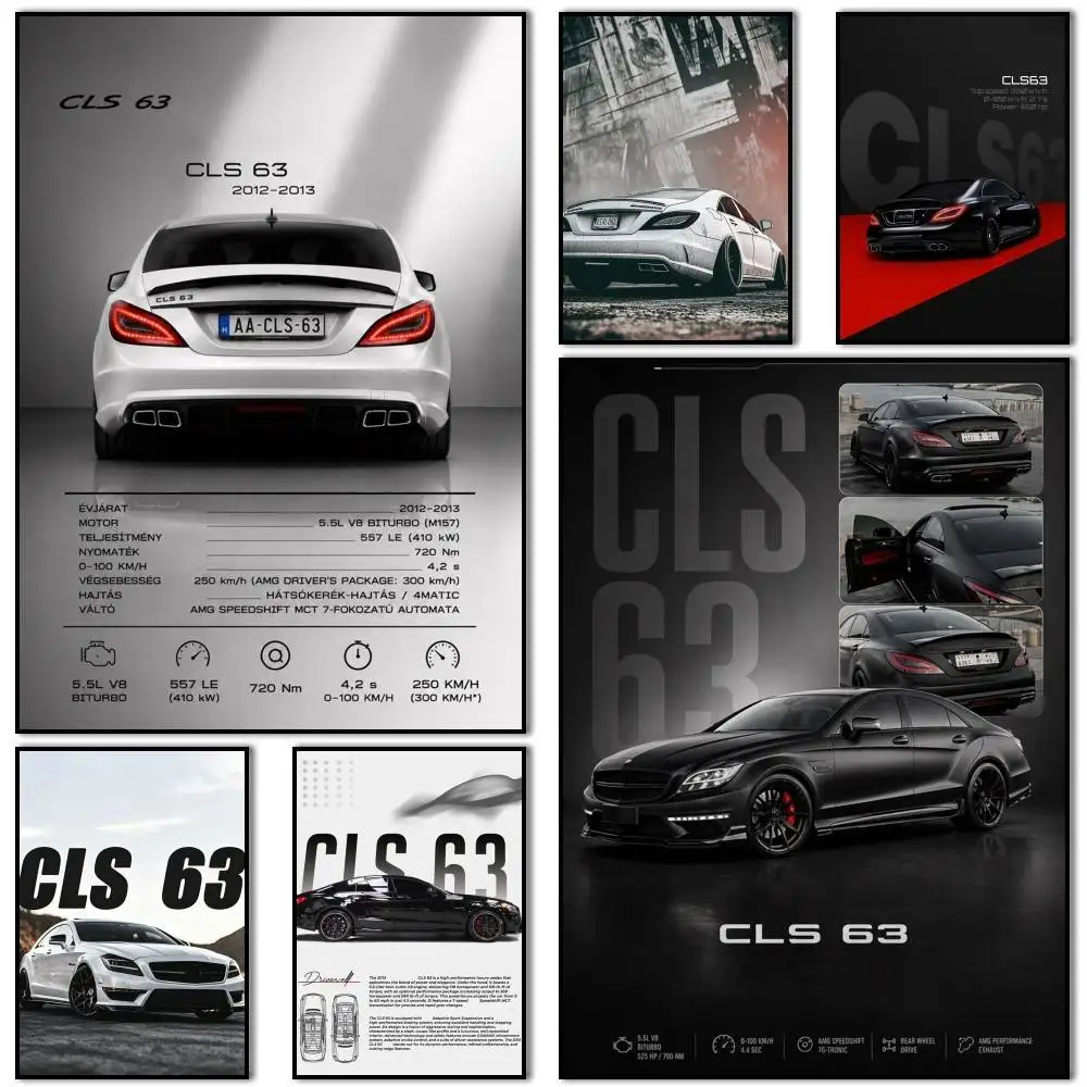 The Cat-eye CLS-63 SuperCar Poster Self-adhesive Art Waterproof Paper Sticker Coffee House Bar Room Wall Decor