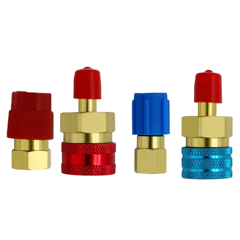 Quick Couplers Adapters for R1234YF Car Air Conditioner Evacuation Charging Refrigerant Quick Couplers Hoses Adapters