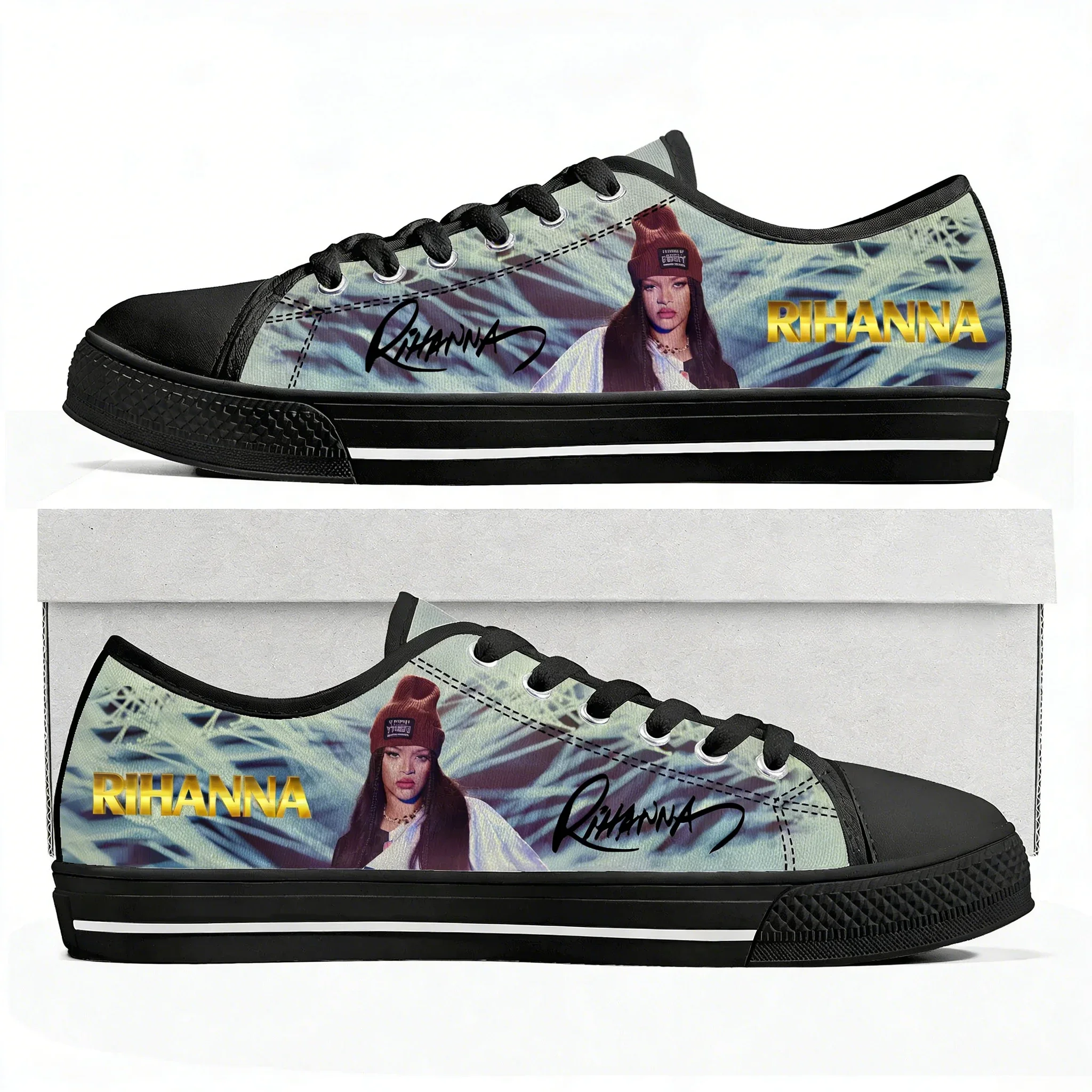 

Rihanna Hip-hop Rapper Low Top High Quality Sneakers Mens Women Teenager Canvas Sneaker Casual Couple Hiking Lightweight Shoes