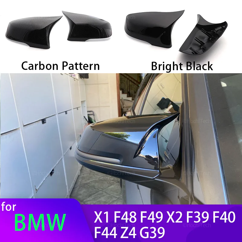 Carbon Fiber Look Black Rearview Mirror cover for BMW F44 F40 G29 2020+ F48 F49 F52 2019-2020 For X2 F39 Toyota Supra 2019-2020