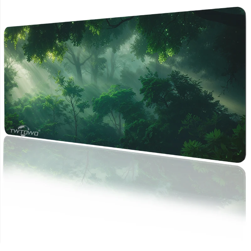 Mouse Pad Gamer Green Forest printon demand Large Home Mousepad XXL Playmat Office Soft Office Accessories Desktop Mouse Pad