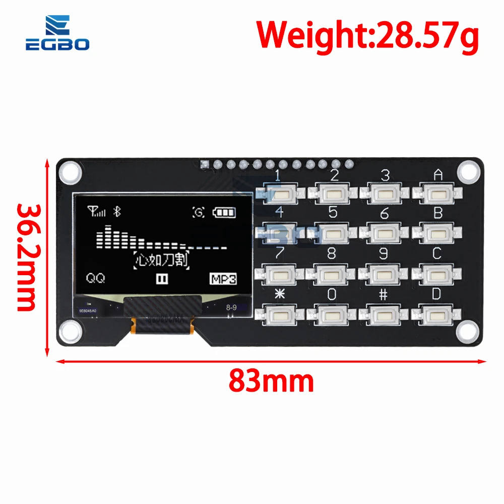 0.96 /1.3 inch OLED display SSD1106 SSD1315  with 4x4 keyboard 16P button Display Module screen module for arduino