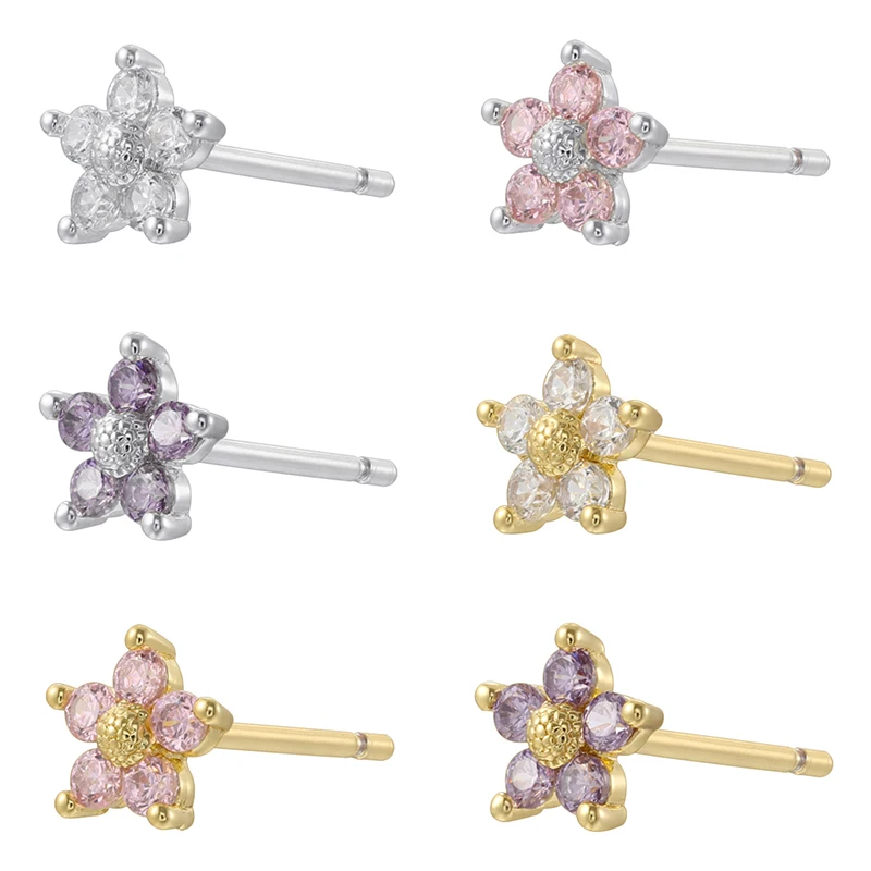 Zhukou Exquisite Minimalist Korean-Style Jewellery Flower-S…