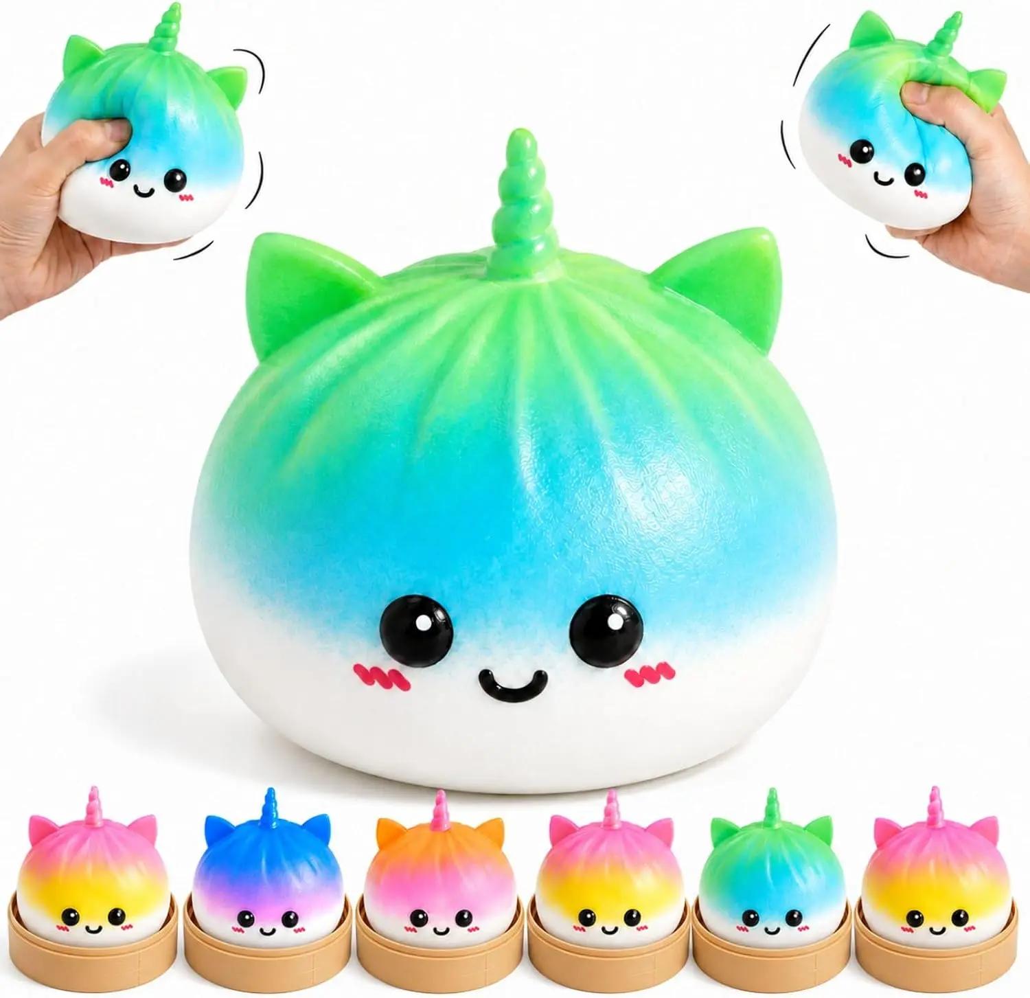 Random 1Pc Surprise Steam Box Dumpling Ravioli Squishy Fake Food Slow Rising Squeeze Anti Stress Portable Desk Gadget Gift