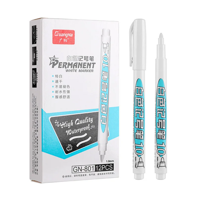 1/4Pcs Oily White Marker Pen Graffiti Pens Waterproof Permanent Gel Pencil Tire Painting Notebook Tyre Tread Environmental Pen