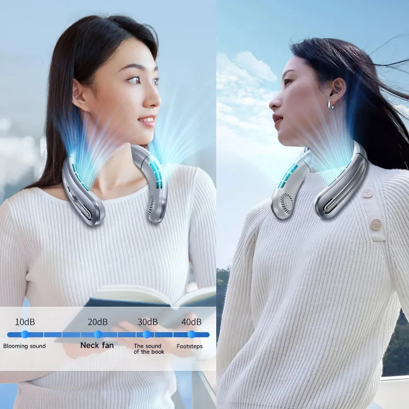 Xiaomi ترقية USB معلقة الرقبة مروحة المحمولة الخالية من الشفرة صغيرة قابلة للشحن كتم الصوت LED شاشة ديجيتال مراوح كهربائية مبرد الهواء جديد