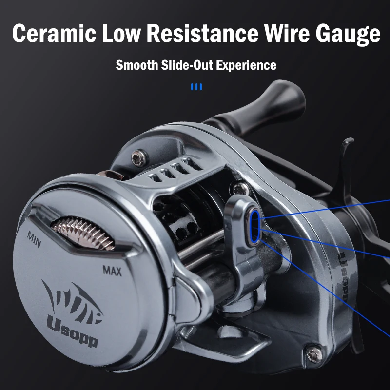 بكرات ليدون يوسوب 7.6:1 نسبة التروس 125 جرام خفيفة 4.5 كجم سحب قوة الطعم صب بكرة الصيد Baitcaster معالجة #5