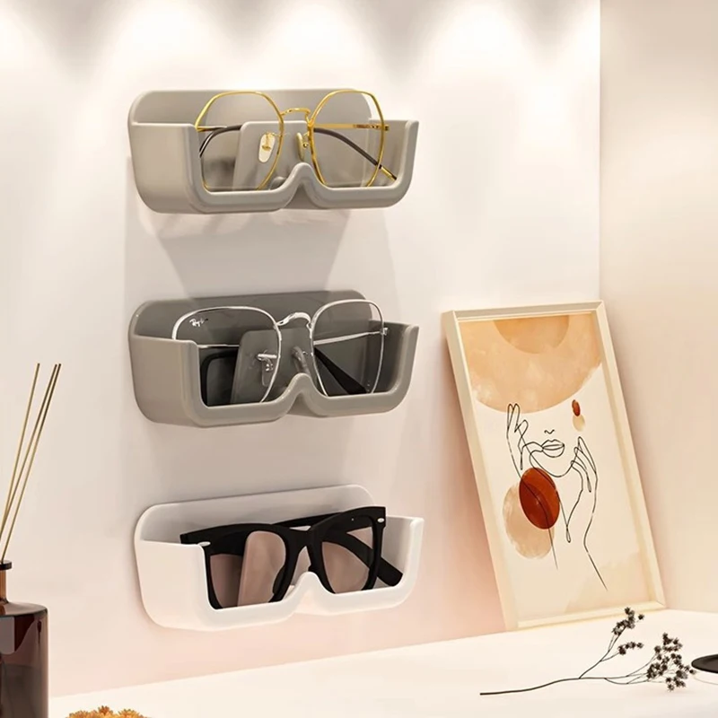 1PCS Eyeglasses Organizer Rack Wall Mounted Sun-glasses Display Holder Wardrobe Decoration Storage Box Sunglass Organizer