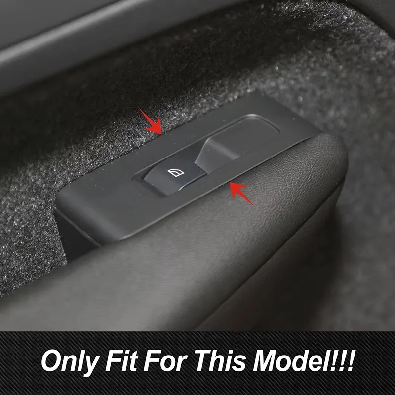 Car Window Glass Lifting Buttons Panel Cover Trim For Volvo XC40 2019-2022 LHD Interior Accessories Carbon Fiber Pattern Sticker