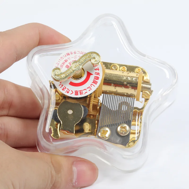 

Beadsnice Lovely Love Music Box Movement Sankyo Octave Box Accessories Japanese Musical Instrument Transparent Acrylic Movement