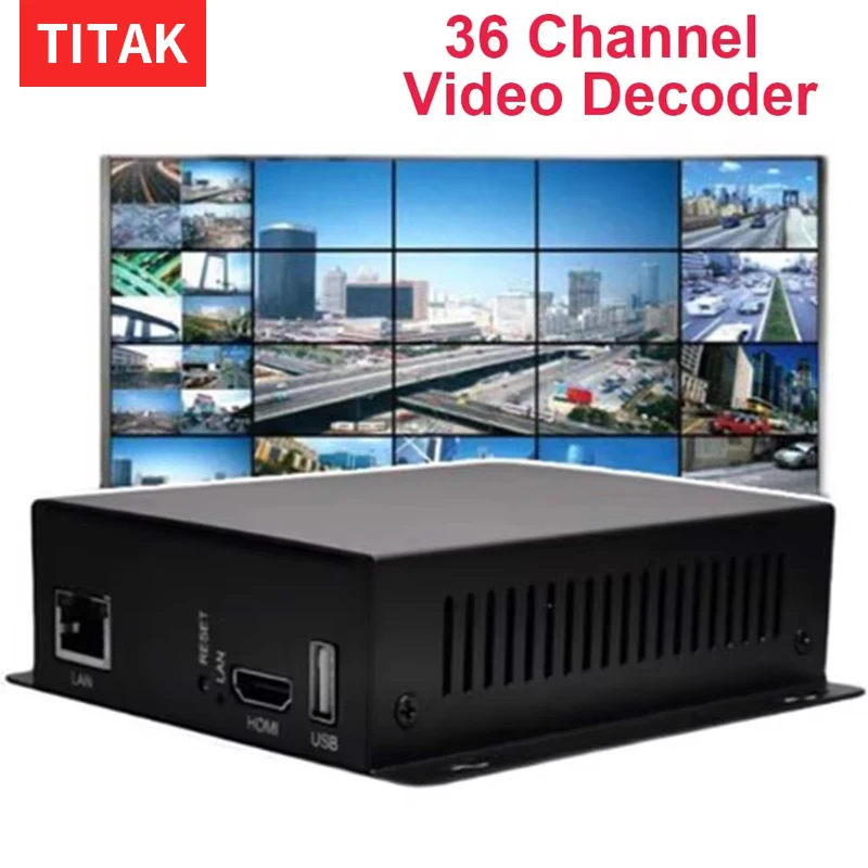 36 channel video decoder monitors network split screen with USB Decoding RTSP 4K NVR/DVR/XVR Monitoring split screen  Haikang