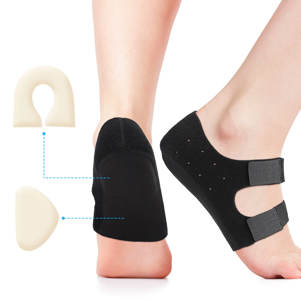 Plantar Fasciitis Heel Spur Foot Support With U-Shaped Silicone Gel Heel Cups for Heel Pain Relief Insoles for Man Woman Walking