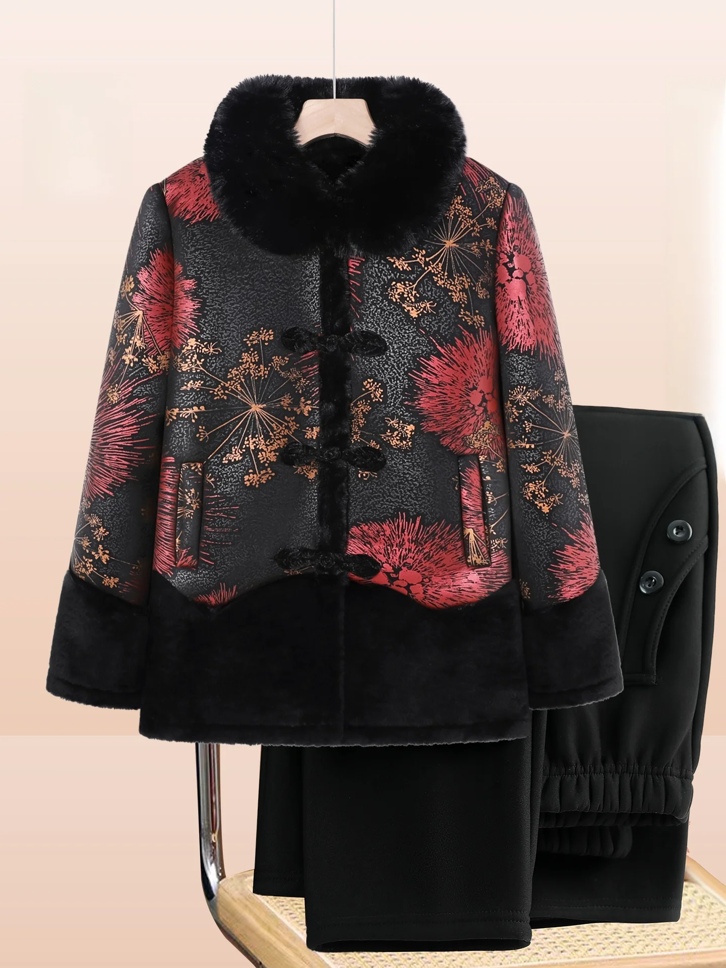 

Теплая кожаная куртка с меховой подкладкой и воротником для женщин и мам, модное свободное пальто с длинными рукавами