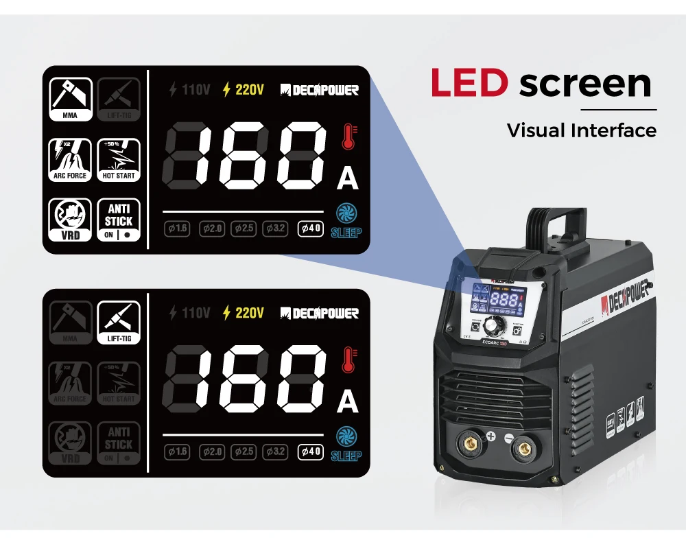 Saldatrice ad arco stick MMA inverter ECOARC 200A Amp