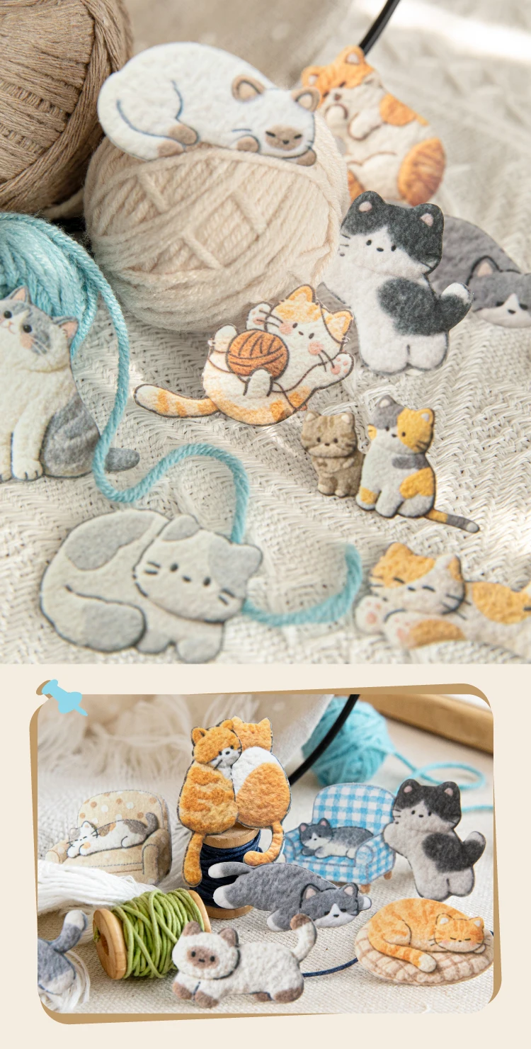 Niedliche Cartoon-Tier-Aufkleber Katze Hund Kawaii Junk Journal Scrapbooking Hobby Bastelbedarf Schneideform Aufkleber Schreibwaren – Detail 35