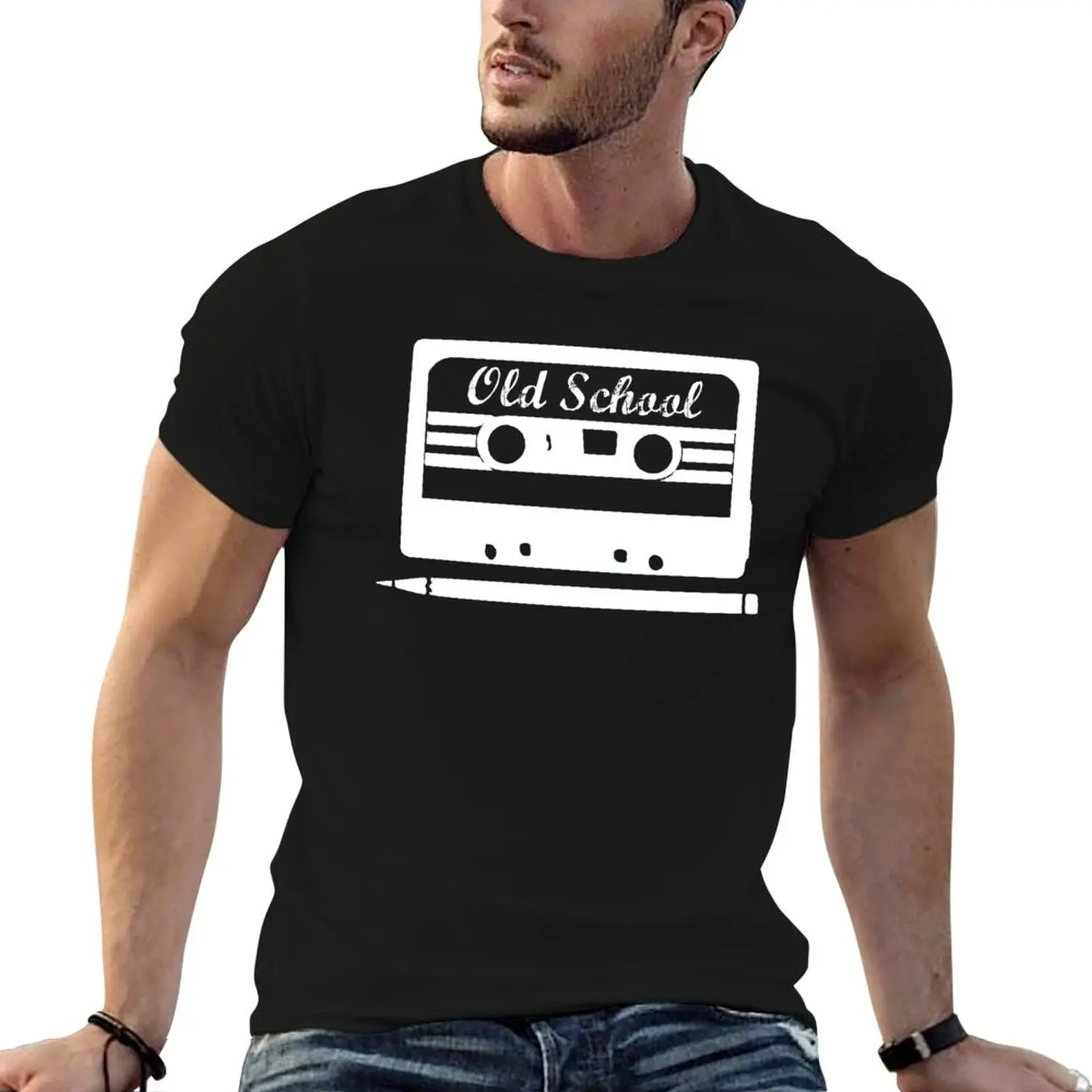 Old School - Cassette Tape & Pencil T-Shirt Independence Day Short Sleeve T-Shirt