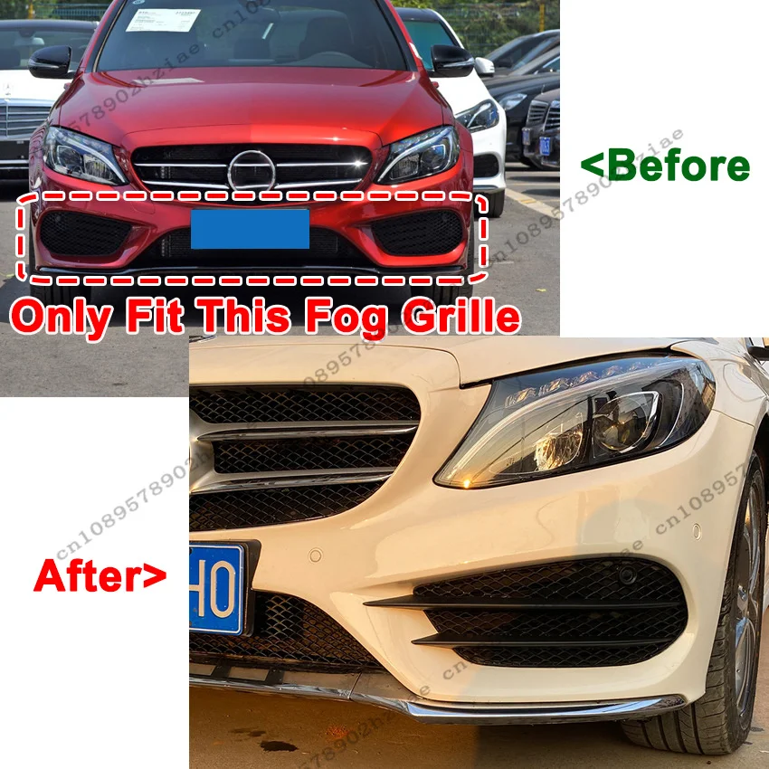 Front Bumper Fog Light Frame For Mercedes-Benz C-Class W205 C200 C260 C43 AMG 2015-2018 AMG Style Fog Spoiler Car Accessories
