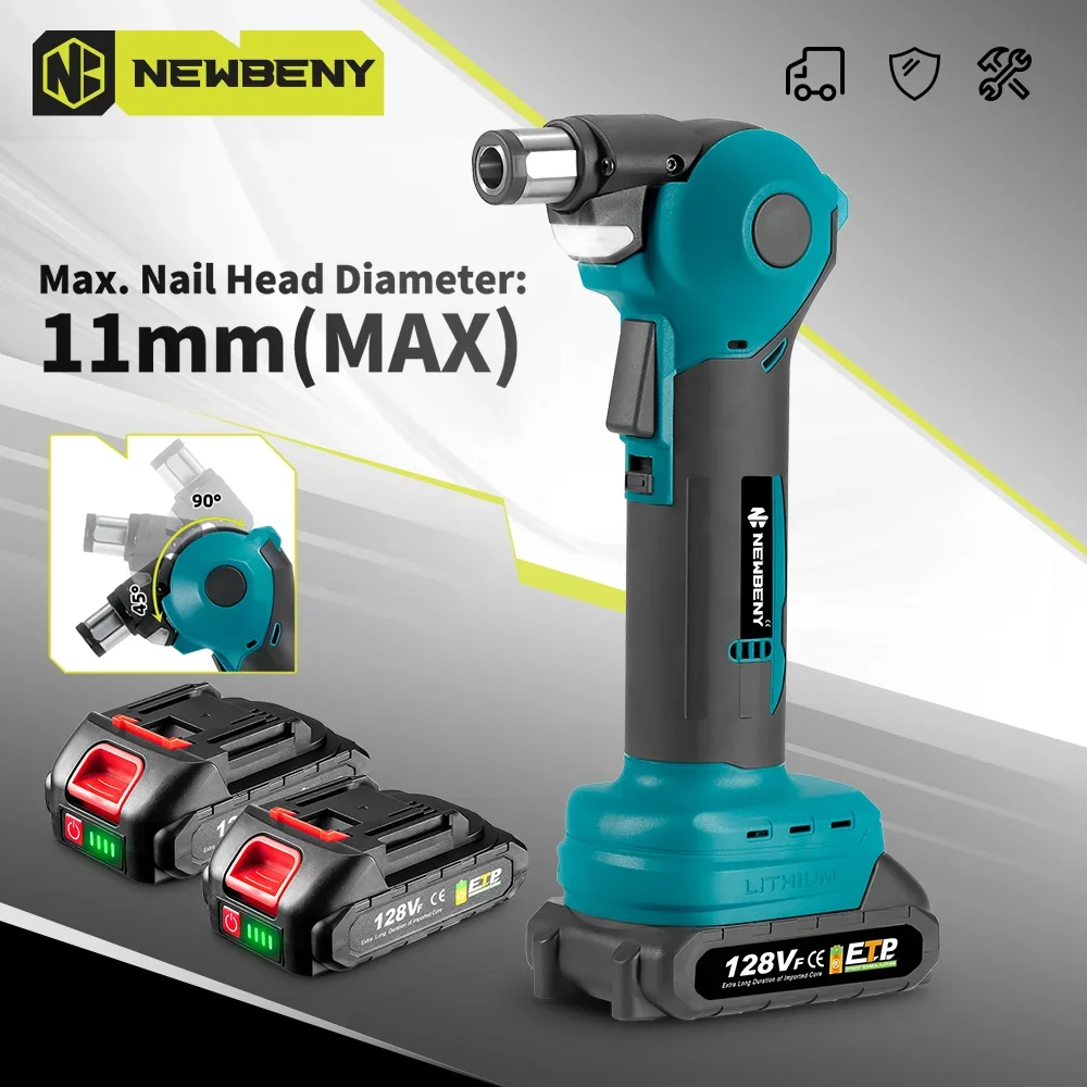 NEWBENY Electric Hammer Drill 0/45/90 Angle Adjustable Cordless Rechargeable Screwdriver Tools For Makita 18V-21V Battery