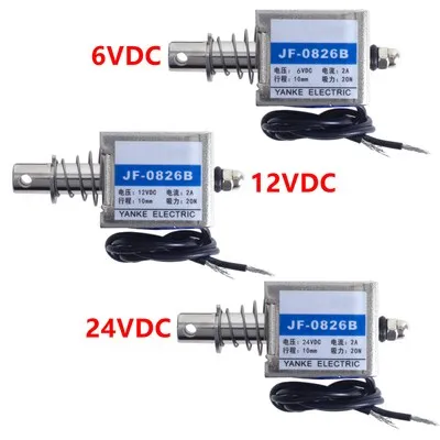 0826B Wholesale Pull Type Linear Solenoid Electromagnet JF-0826B DC 6V 12V 24V 350mA Force 20N travel 10mm