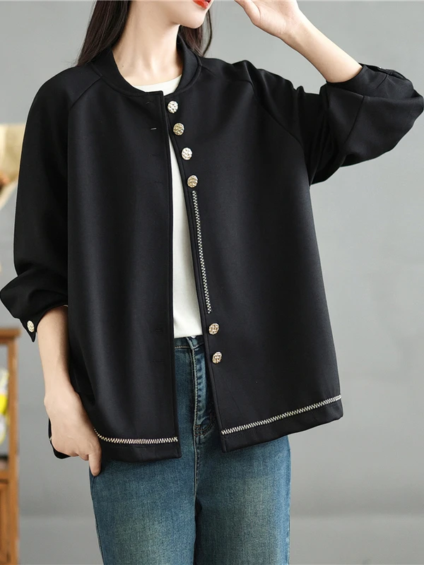 

Korean Japanese High End ort Baseball Jaet Women's plus Size Loose Versatile Design Sensation Top Artistic Sle Long Sle...
