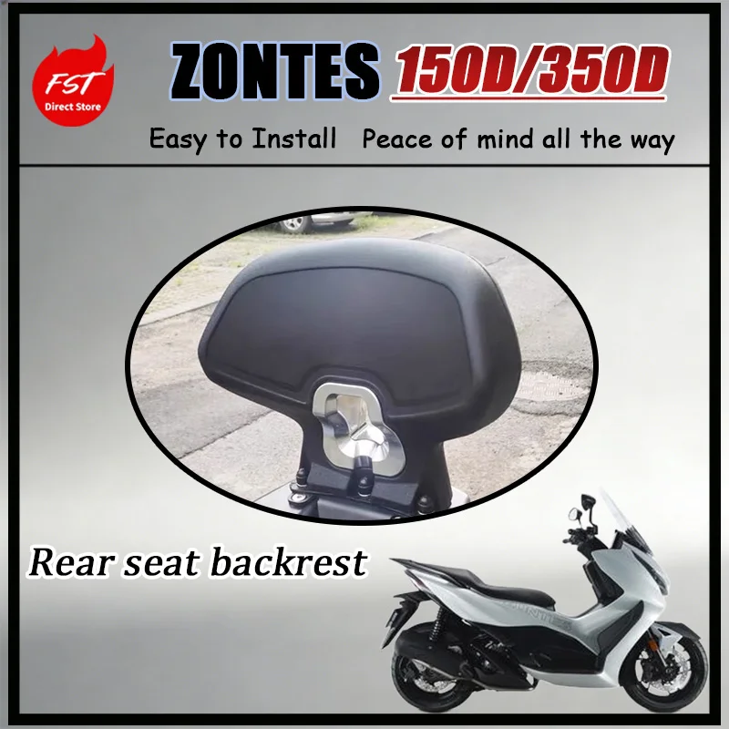 FOR Upgraded CNC Aluminum Backrest for ZONTES 150D 350D Wear-Resistant Passenger Sissy Bar Motorcycle Comfort Accessory