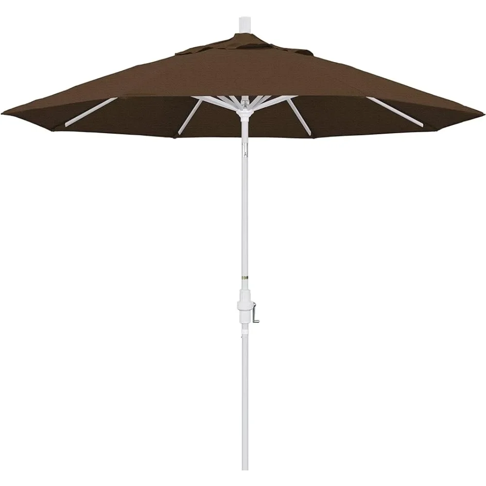 

White Pole Led Umbrella for the Beach 9' Round Aluminum Market Umbrella Crank Lift Collar Tilt Gazebo Teak Olefin Freight Free