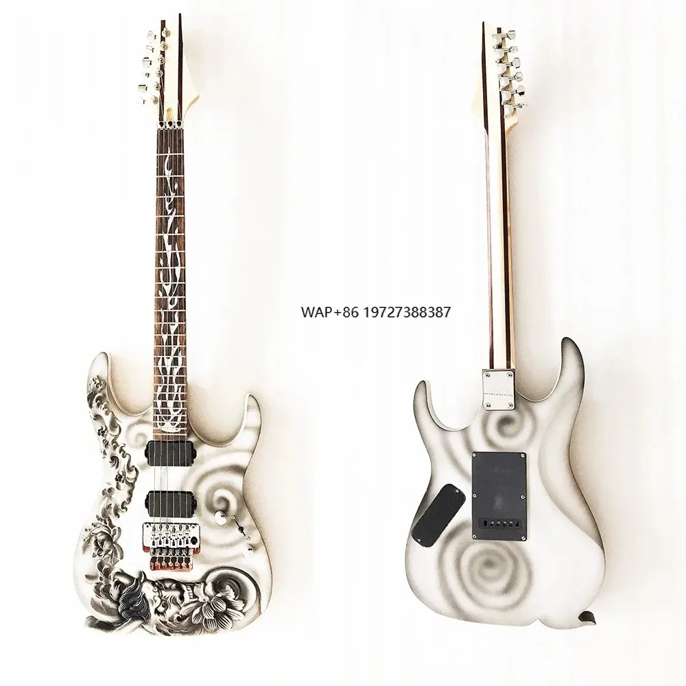 Hot Selling Handmade Engraved Carved  Electric Electric Guitars High Quality