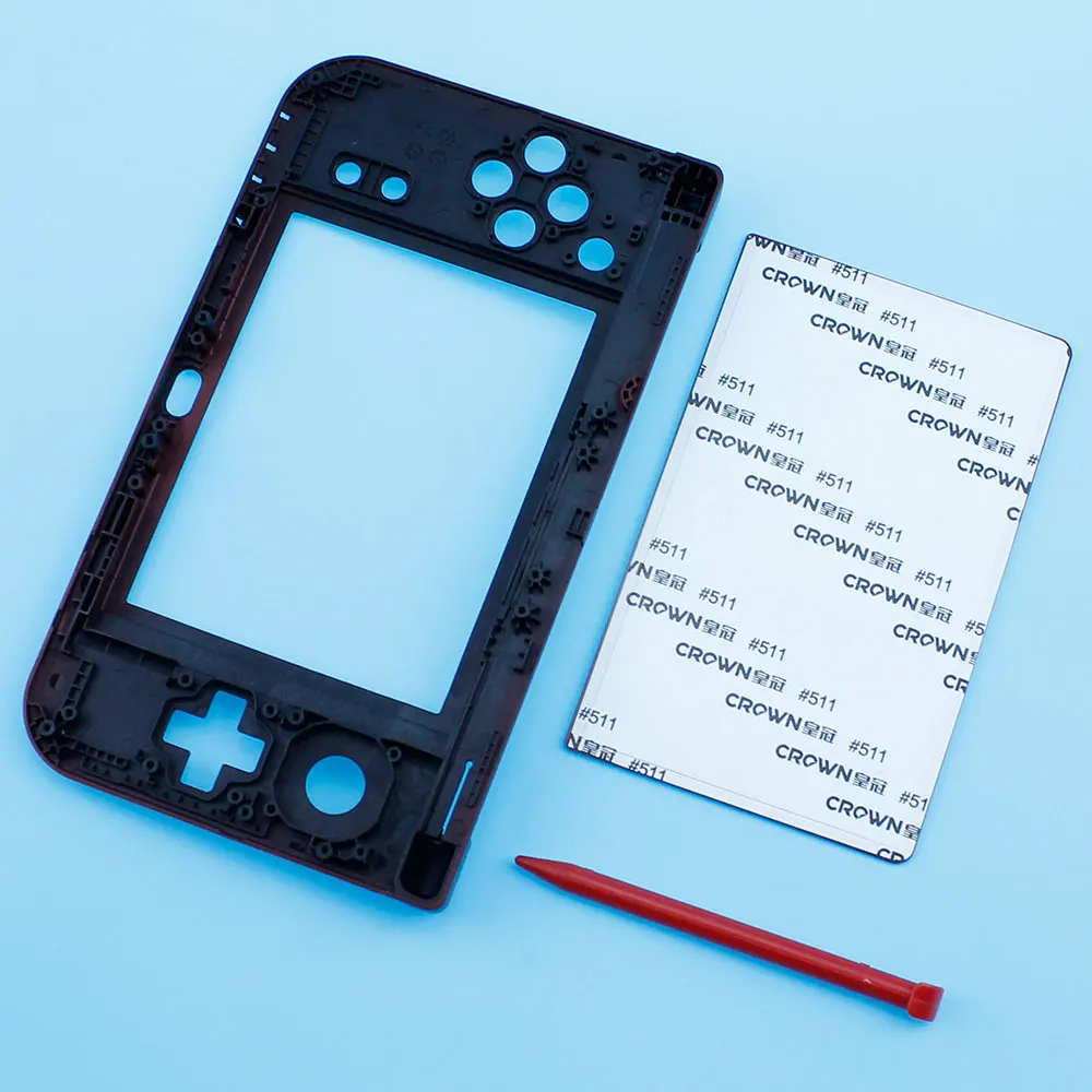 1Set For New 3DS XL/LL Original  Replacement mid frame screen Shell Housing top with Glass Screen Lens and Touch Stylus Pen Kits