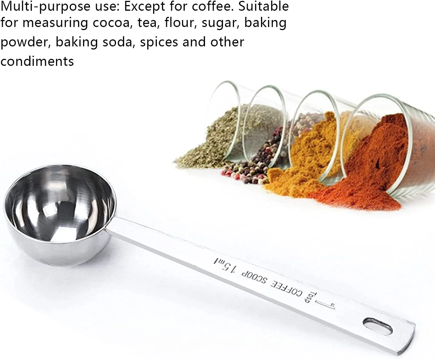 

1pcs Measuring Spoon Long Handled Fruit Vegetable Tea Coffee Powder Seasoning Graduated Spoon Household Kitchen Tool