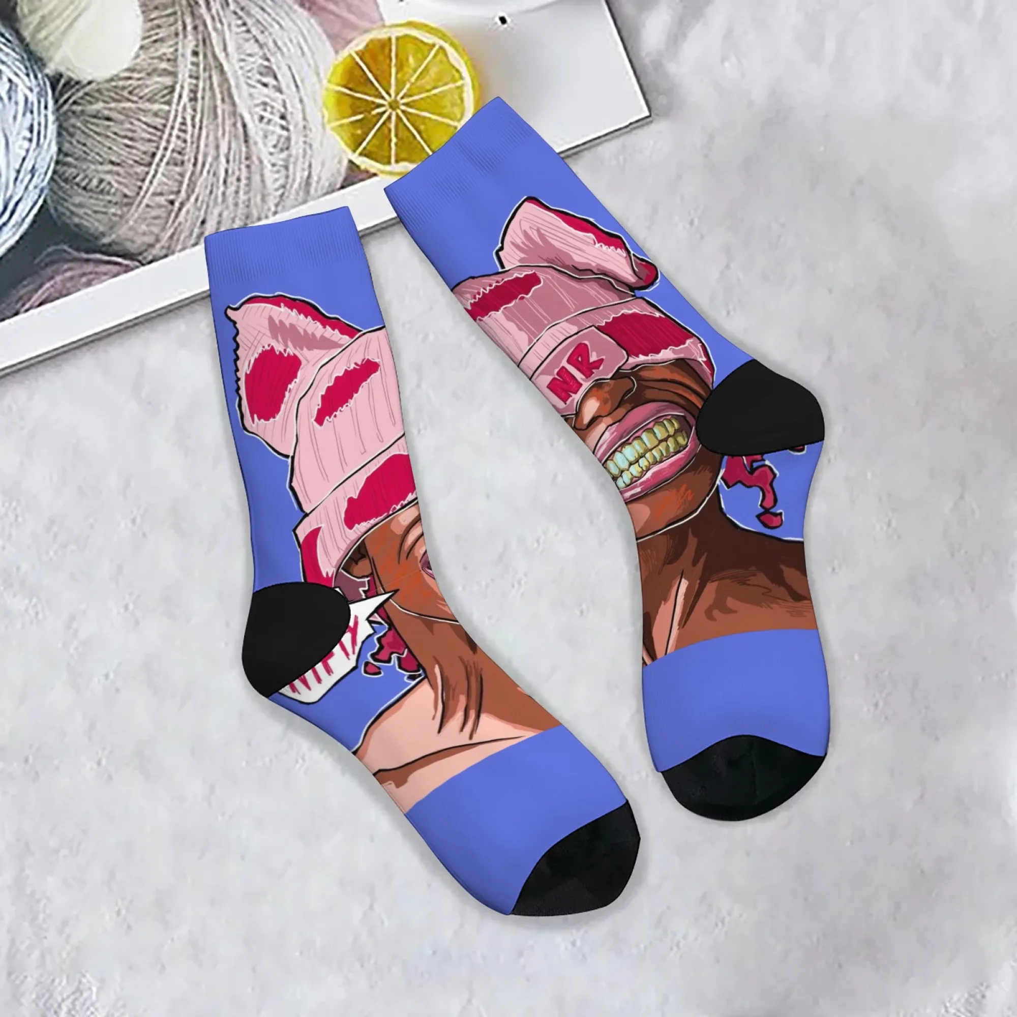 Roman Harajuku Retro American Comic-Stil bedruckte Herrensocken bequeme atmungsaktive rutschfeste Crew-Socken Party Casual-Socken