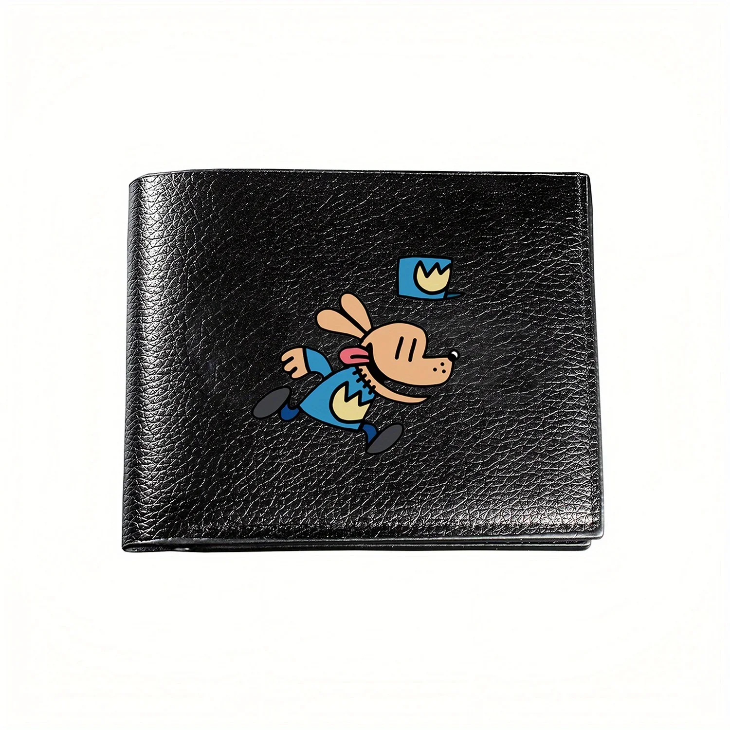 

Happy Dog Running with Crown Graphic Design Business Mens Casual Elegant Simple Practical Quality Wallet Stylish Printing Creati