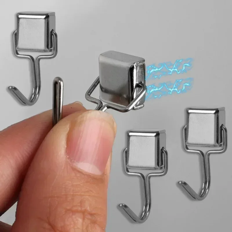 30/1PCS Strong Magnetic Hook Multi-Purpose Neodymium Hooks Refrigerator Keys Storage Magnet Hooks Holder Kitchen Bathroom Hanger