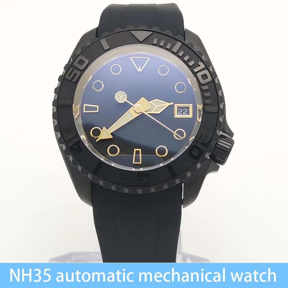 

42mm new NH35 automatic mechanical watch, sapphire glass, comfortable rubber strap, men's casual business wristwatch