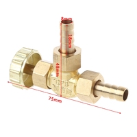 Elbow Brass Needle for VALVE 8mm Propane  Gas Adjuster Barbed Spigots 1 Mp
