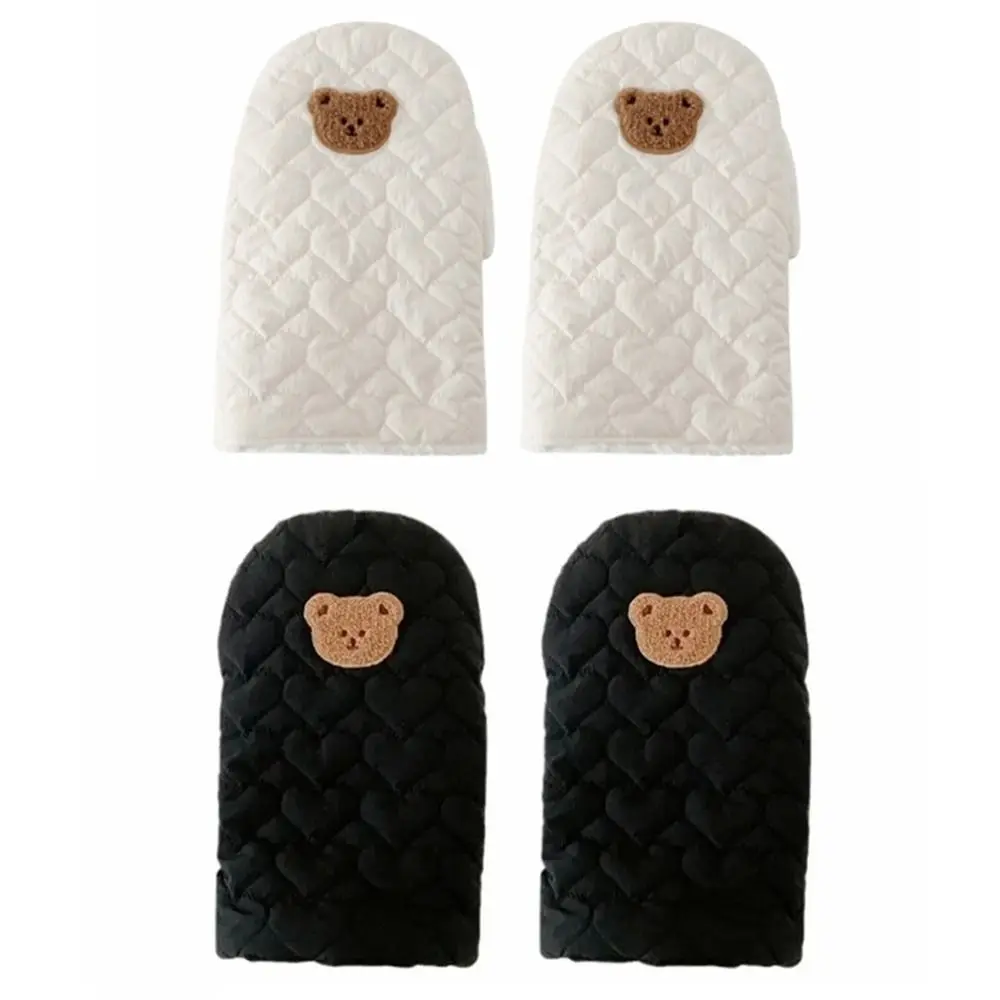 

Thickened Stroller Handle Gloves Fleece Soft Pushchair Hand Protector Comfortable Bear Patterned Infant Stroller Gloves