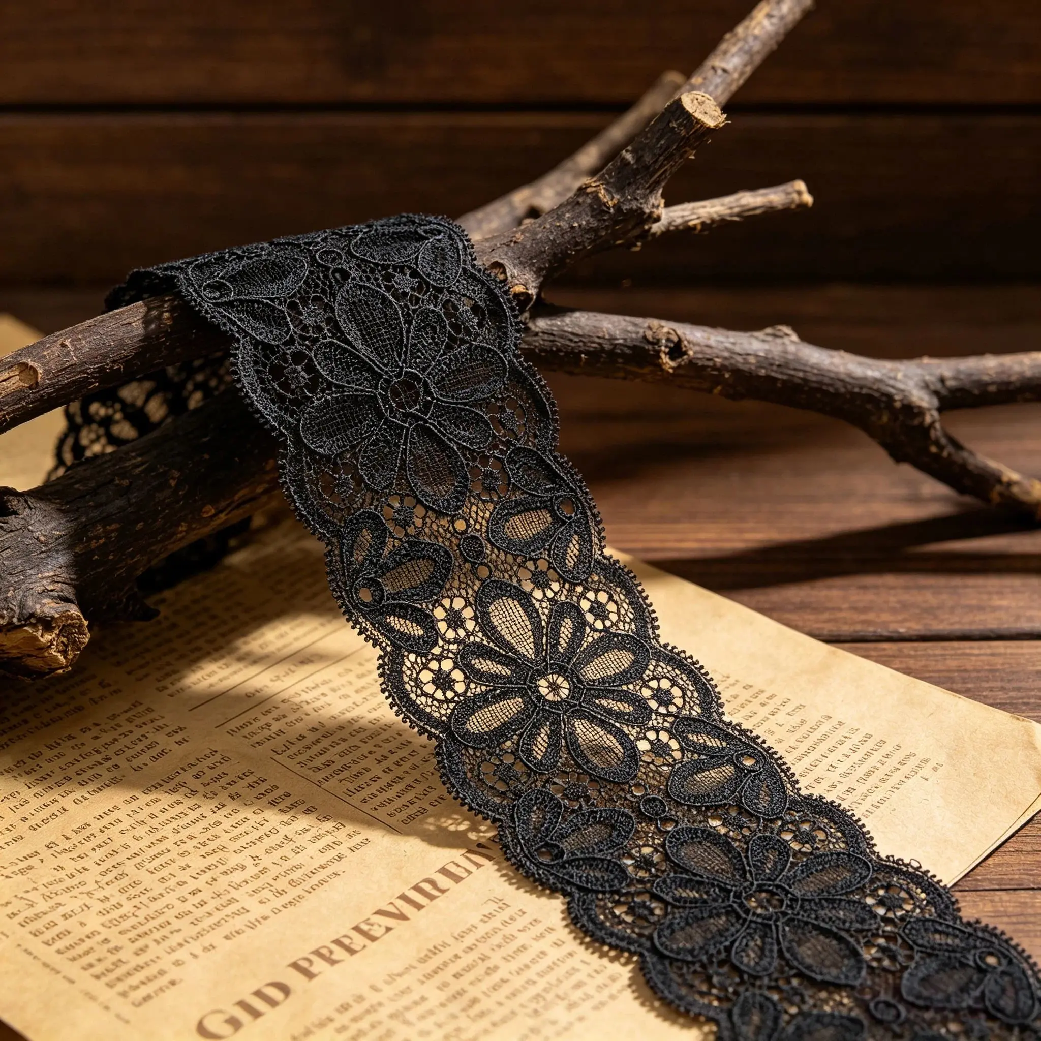 Retro embroidered lace ribbon, 2.75 inches wide, lace decorative craft, suitable for DIY embroidered bed skirt lace