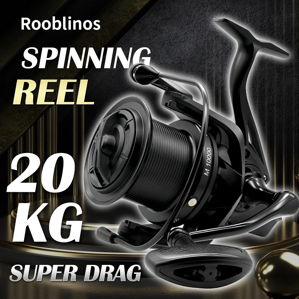 rooblinos-m-ブラック淡水鯉リール-8000-14000-48-1-ギア比釣りリール金属スピニングリール