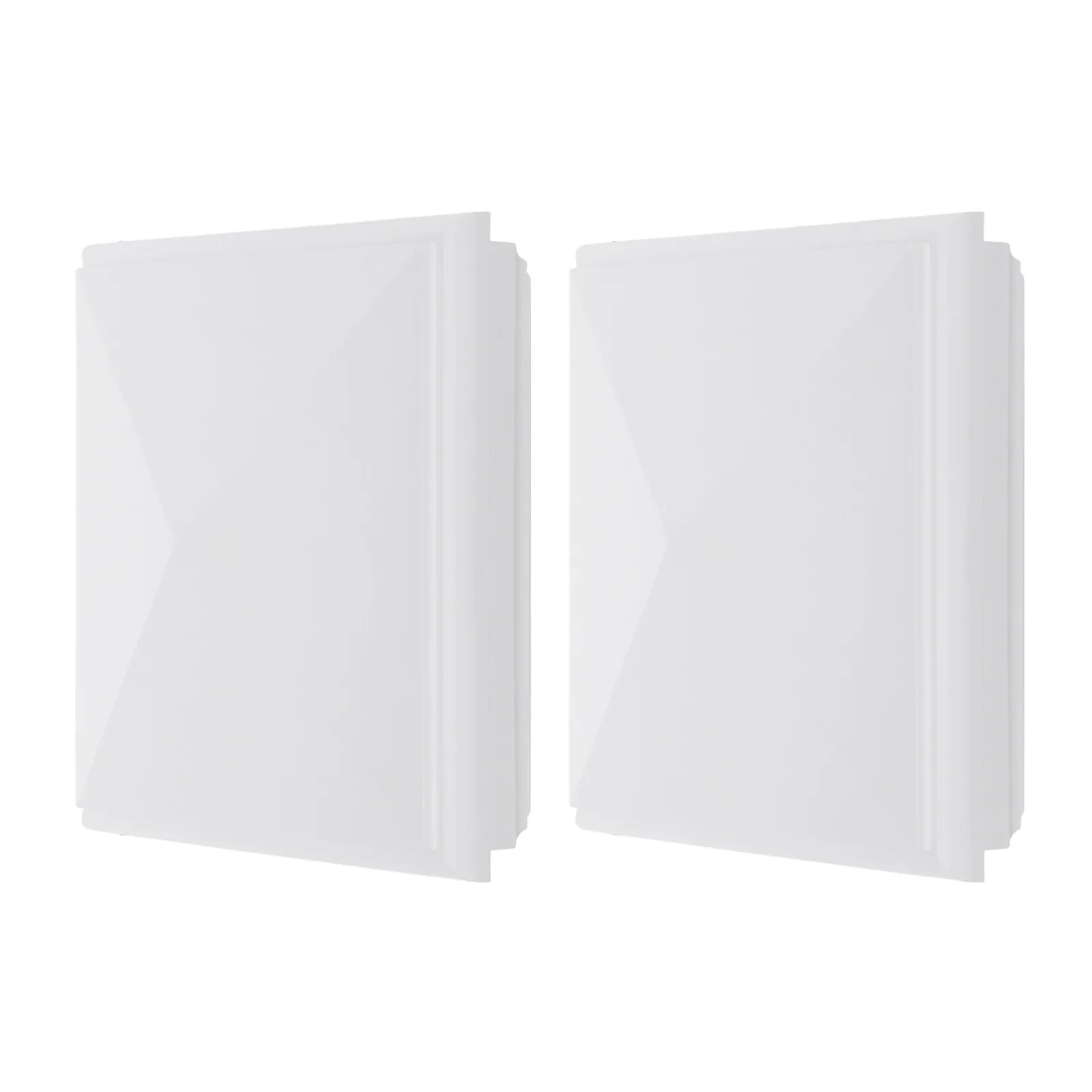 2Pcs White PVC Square Fence Post Caps Pyramid Top Vinyl Decorative Covers for Outdoor Garden Deck Fence Post Tops