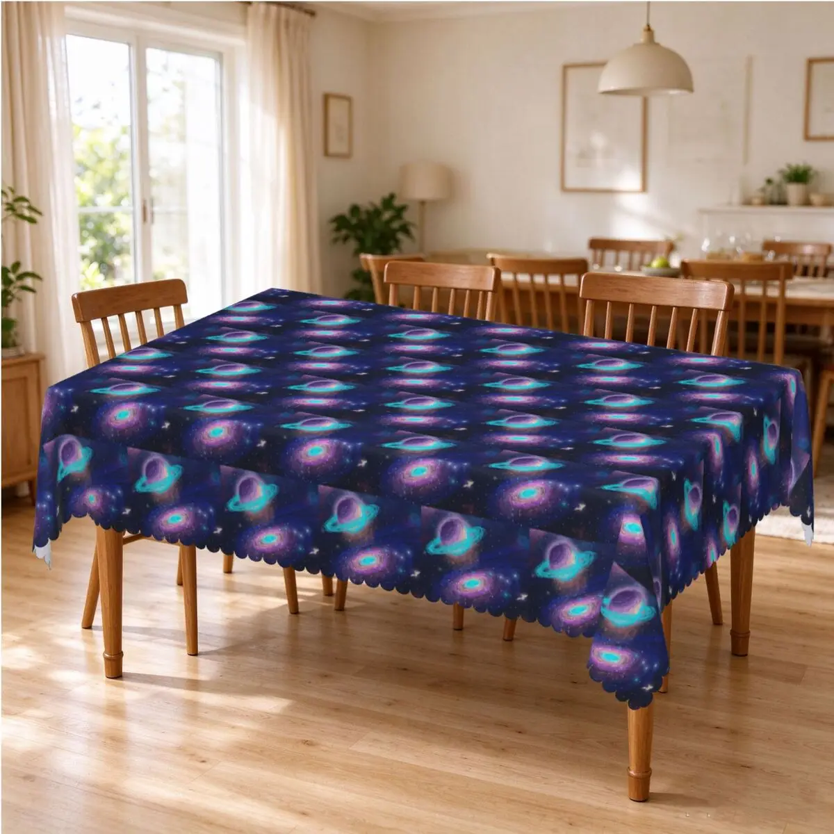 Cloak Galaxy Universe Planets Tablecloth Restaurant Kitchen Rectangular Tablecloth Festival Party Tablecloth Dining Table Cover