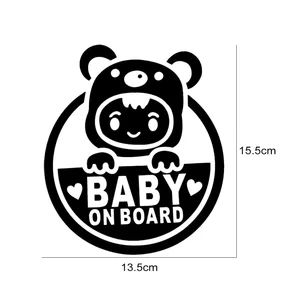 15.5x13.5cm Baby on board car car stickers car body body rear window bumper pvc décor vinyl decal auto tuning accessories 11 Main Sales Sticker for Crack Walking - №9