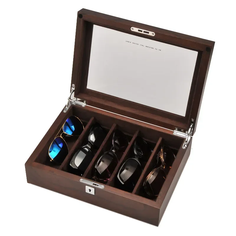 pure solid wood glasses case, sunglasses sunglasses storage, walnut jewelry collection box.