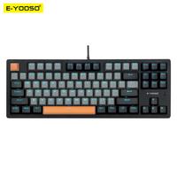 E-YOOSO K620 USB Mechanical Gaming Keyboard Wired Blue Red Switch Monochrome LED Backlit 87 Key for Compute Laptop PC