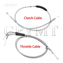 Motorcycle Stainless Steel Braided Clutch Cable Throttle Cable fit For Harley Sportster XL 883 1200 XL883N 883L XL1200X 1200V
