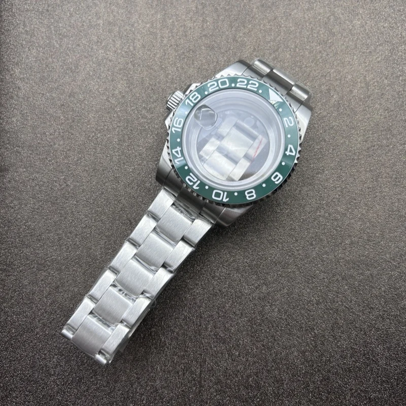 NH35 ケース用時計改造アクセサリー GMT ケース + リング 3 ビーズ、サファイアガラス付き、NH34/36 ムーブメントに適しています