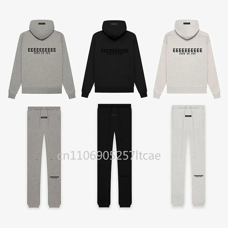 

Season 8 Classic Brand Men's Hoodies Sets Flocking Letter Logo Tops Sets Designer Brand Men's High Street T-shirts Sets