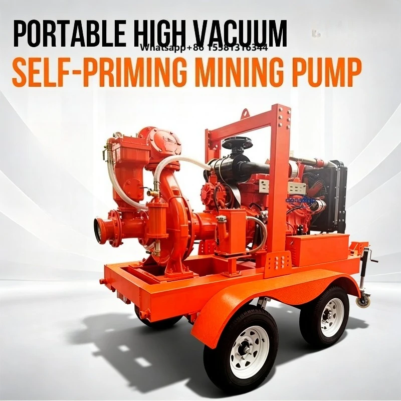 Customized 6 Inch Abrasion Resistant Impeller Centrifugal Pump Trailer Mounted Mining Slurry Pump