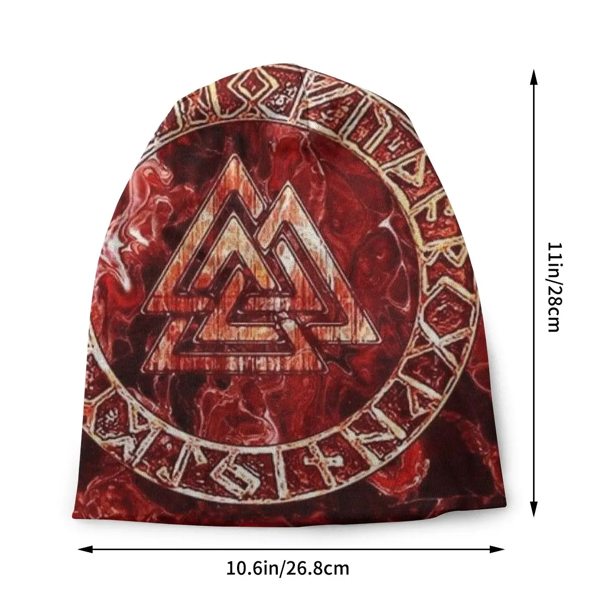 Viking exterior fina chapéus, Valknut Bonnet, alta qualidade Skullies Gorros Caps, vermelho